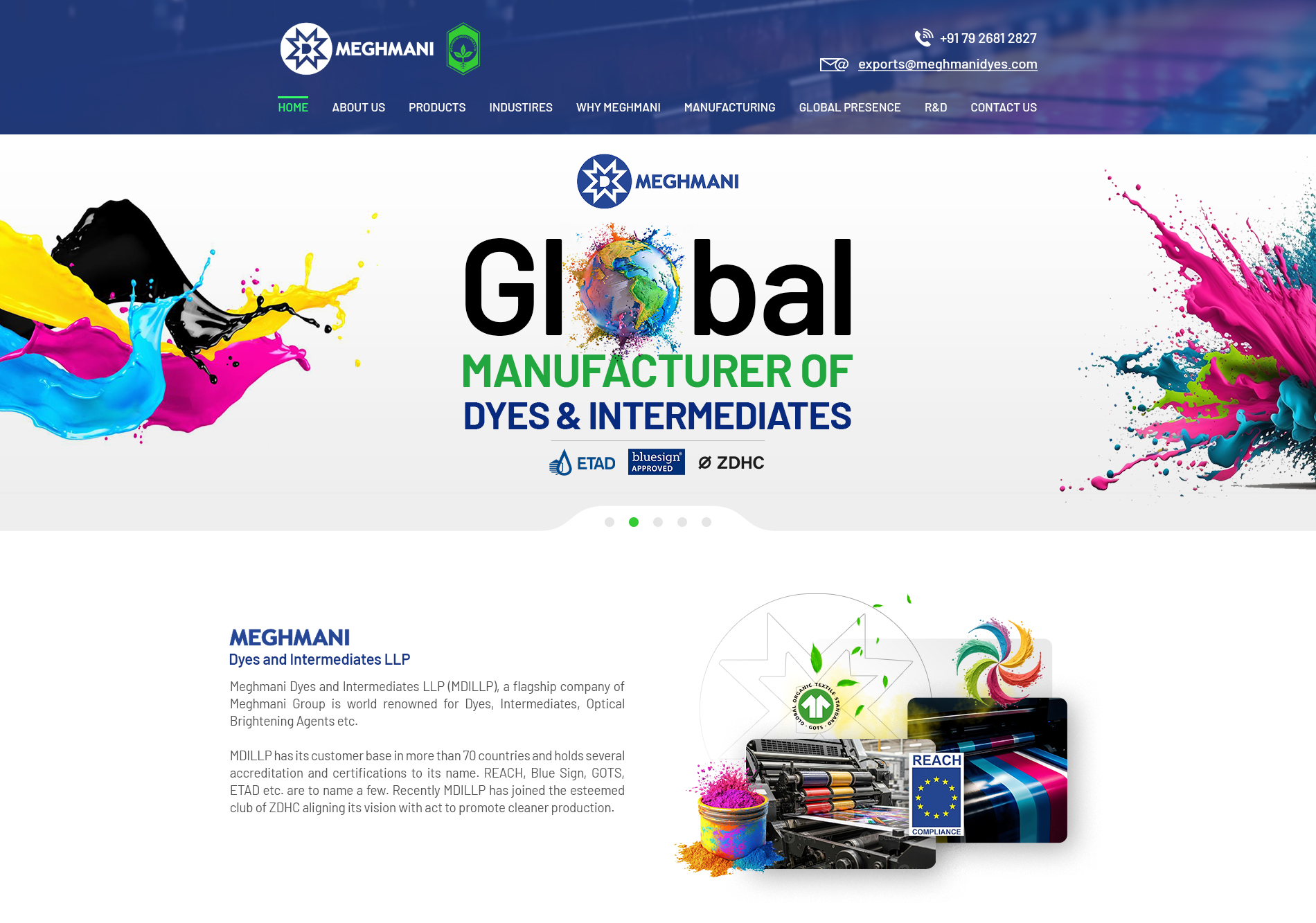 Meghmani Homepage Design